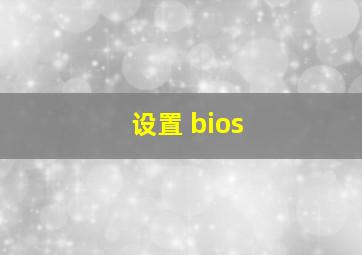 设置 bios